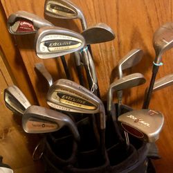 14 Golf Clubs And Bag