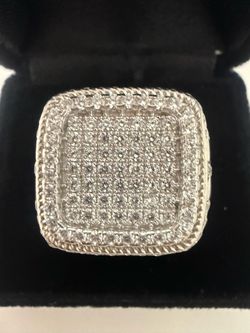 White Gold Diamond Pave Cushion Ring