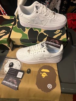 BAPE Bapesta Low-Top Sneakers Triple White