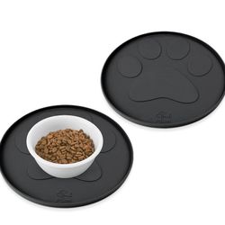 4 Pack Silicone Pet Feeding Mats for Food and Water, Foldable Pet Placemat Non-Slip Waterproof 