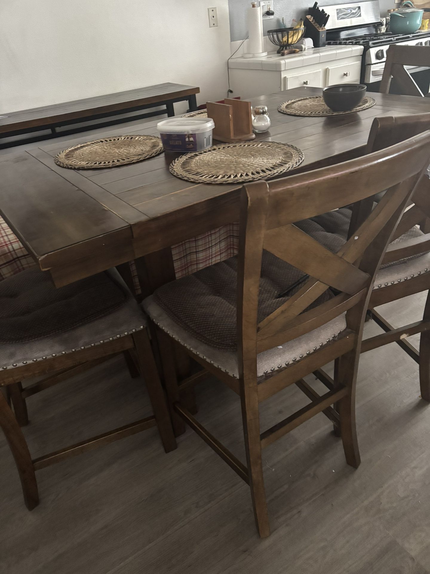 Kitchen Table ( As is) And Chairs With Bench