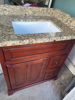 Bathroom Vanity with Granite Top and Sink