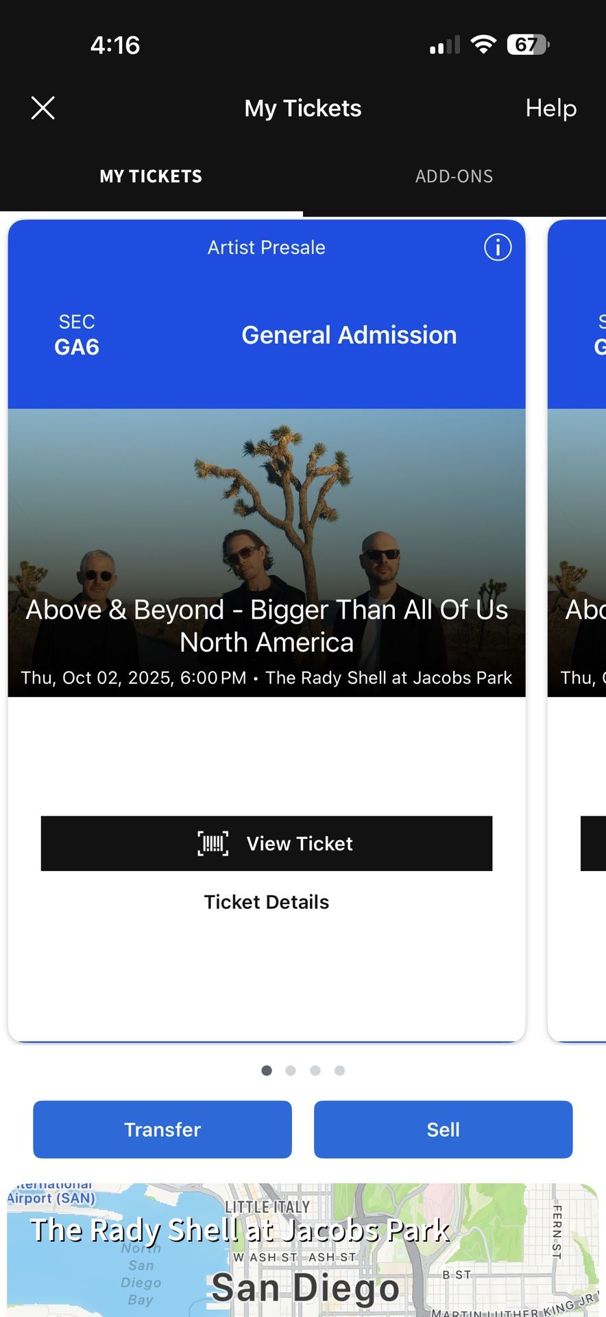Above & Beyond San Diego at The Rady Shell (two Tickets)