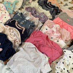 0-3 Month Baby Girl Clothes Bundle Shirts Pants Dresses Hate One Piece