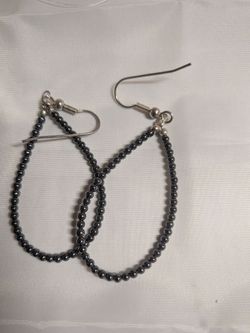Hematite bead earrings