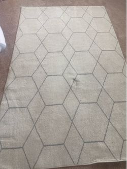 5x8 Unique Loom Area Rug – Ivory & Gray Geometric Pattern