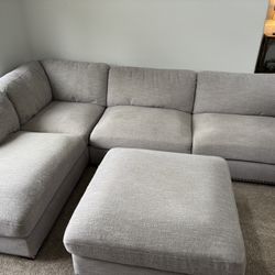 L-shaped Couch with Ottoman
