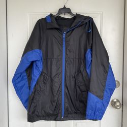 Totes Mens Jacket Lightweight Rain Coat Hooded Waterproof Jacket size L