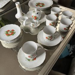 Strawberry Antique Dishes