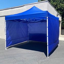 $140 (Brand New) Heavy duty white 10x10 ft canopy with 3 sidewalls ez popup outdoor gazebo, carry bag