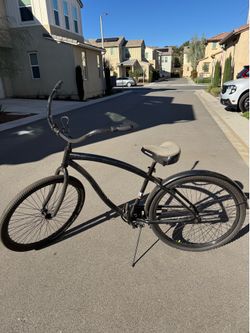 26 Inch Black Beach Cruiser