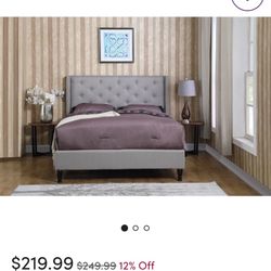 Boswell Tufted Upholstered Low Profile Platform Bed