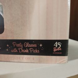 Collectable 45th Barbie Anniversary Glasses In Box 