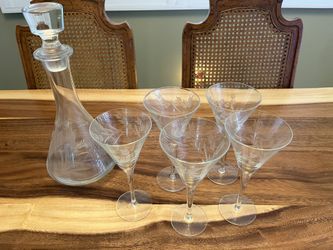Decanter And Five Glasses