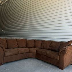 Dark Brown Sectional- Free Delivery 