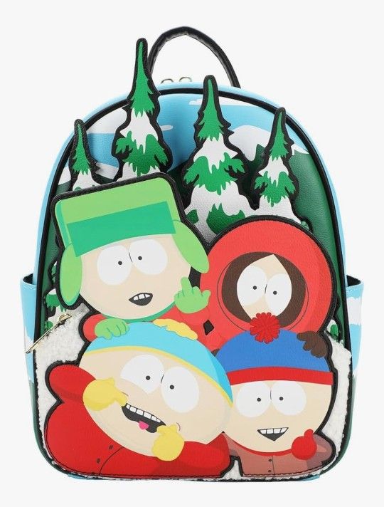 Bioworld South Park Stan, Kenny, Cartman, and Kyle 10.5" Mini Backpack