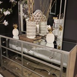 Silver Mirrored Dresser Brand New In Box 