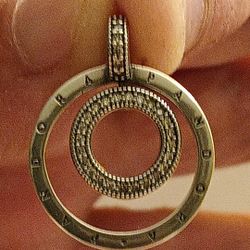 Pandora Authentic Brand New Sterling Silver Beautiful Sparkling Signature Beaded Pave Spinnable Large Pendant 