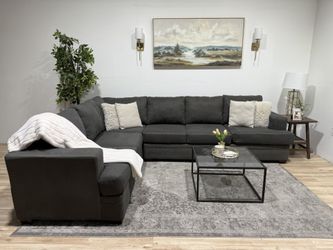 Grey Living Spaces Corner L Sectional Couch - Delivery Available