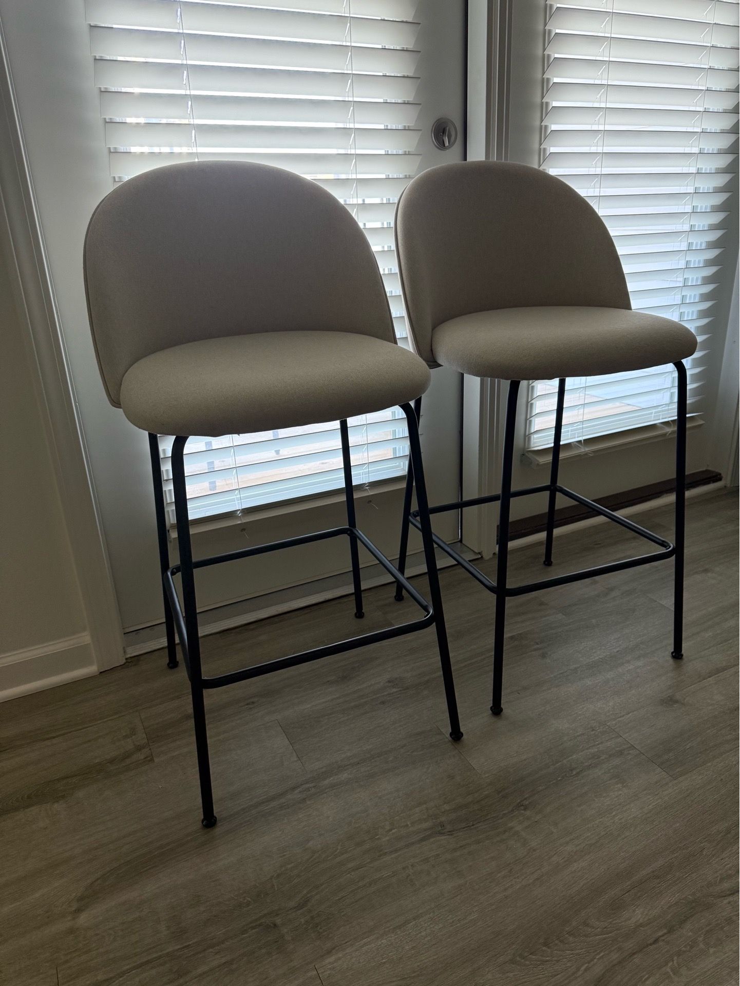 Modern Beige Counter Stools (Set of 2)