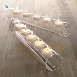 Clear Glass Tube Tealight Candle Holder