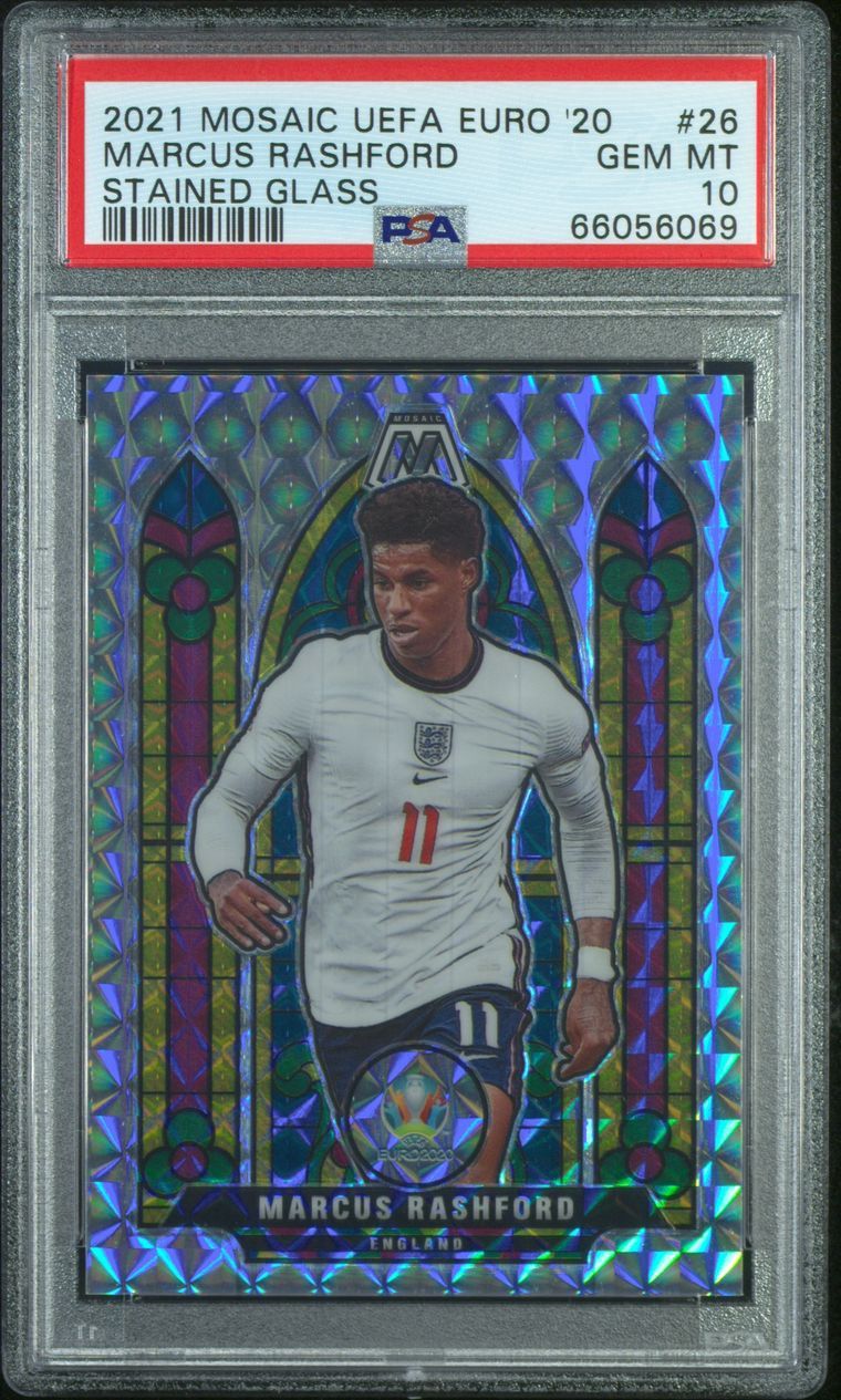 2020-21 Marcus Rashford UEFA Euro 2020 Stained Glass #26 PSA 10