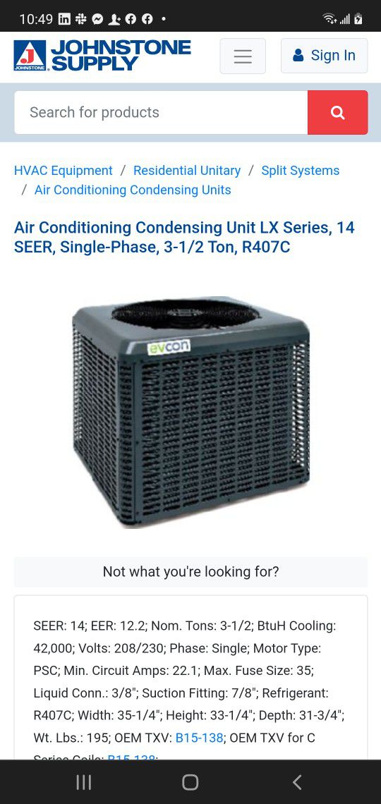 AC - Air Conditioning Unit, 3.5 Ton, R407C