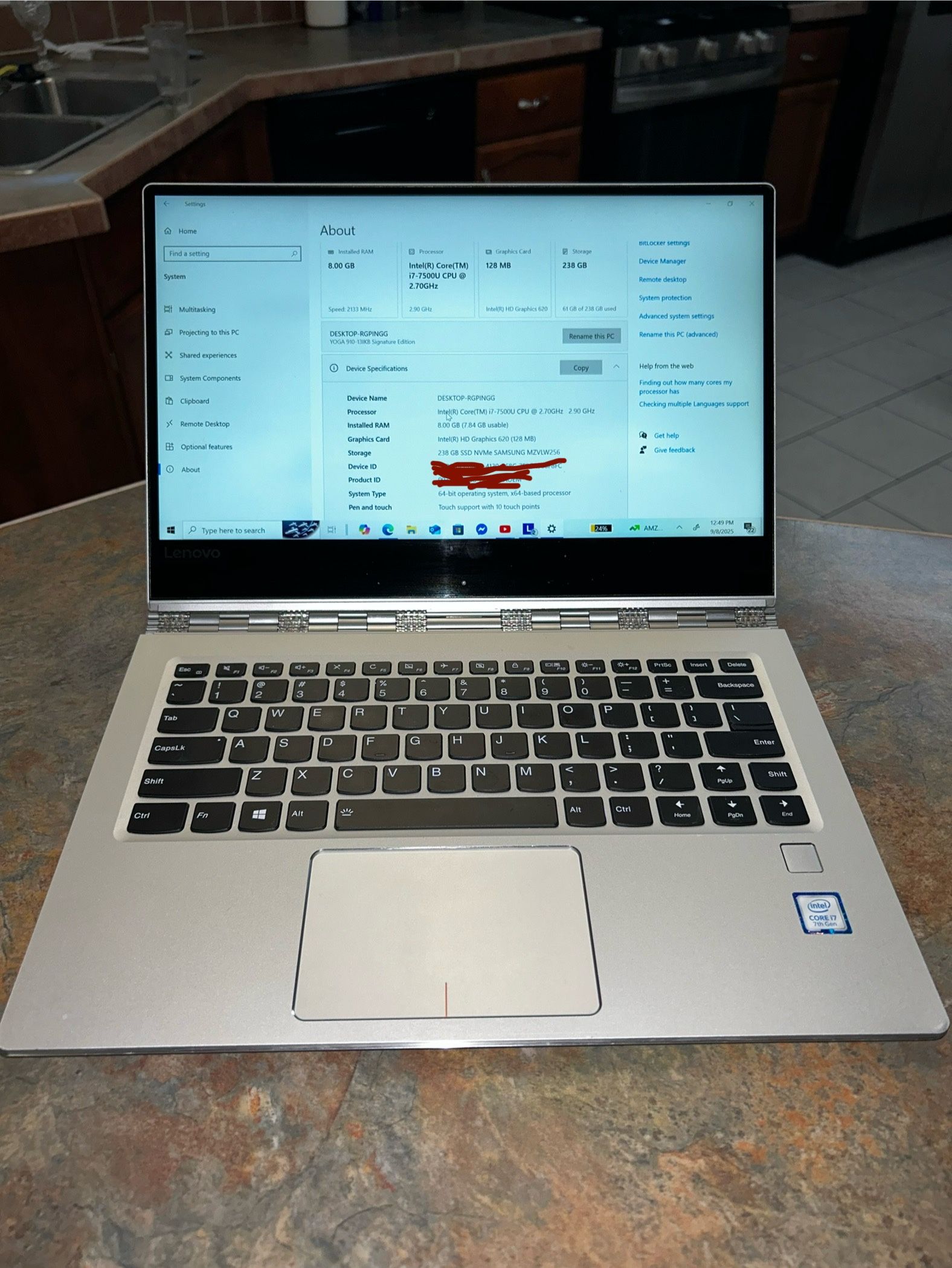 Lenovo Yoga 910-13IKB i7 8GB 256GB Touchscreen