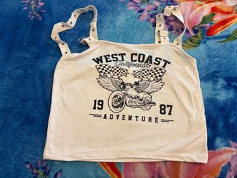 West Coast California 1987 Graphic Crop Top