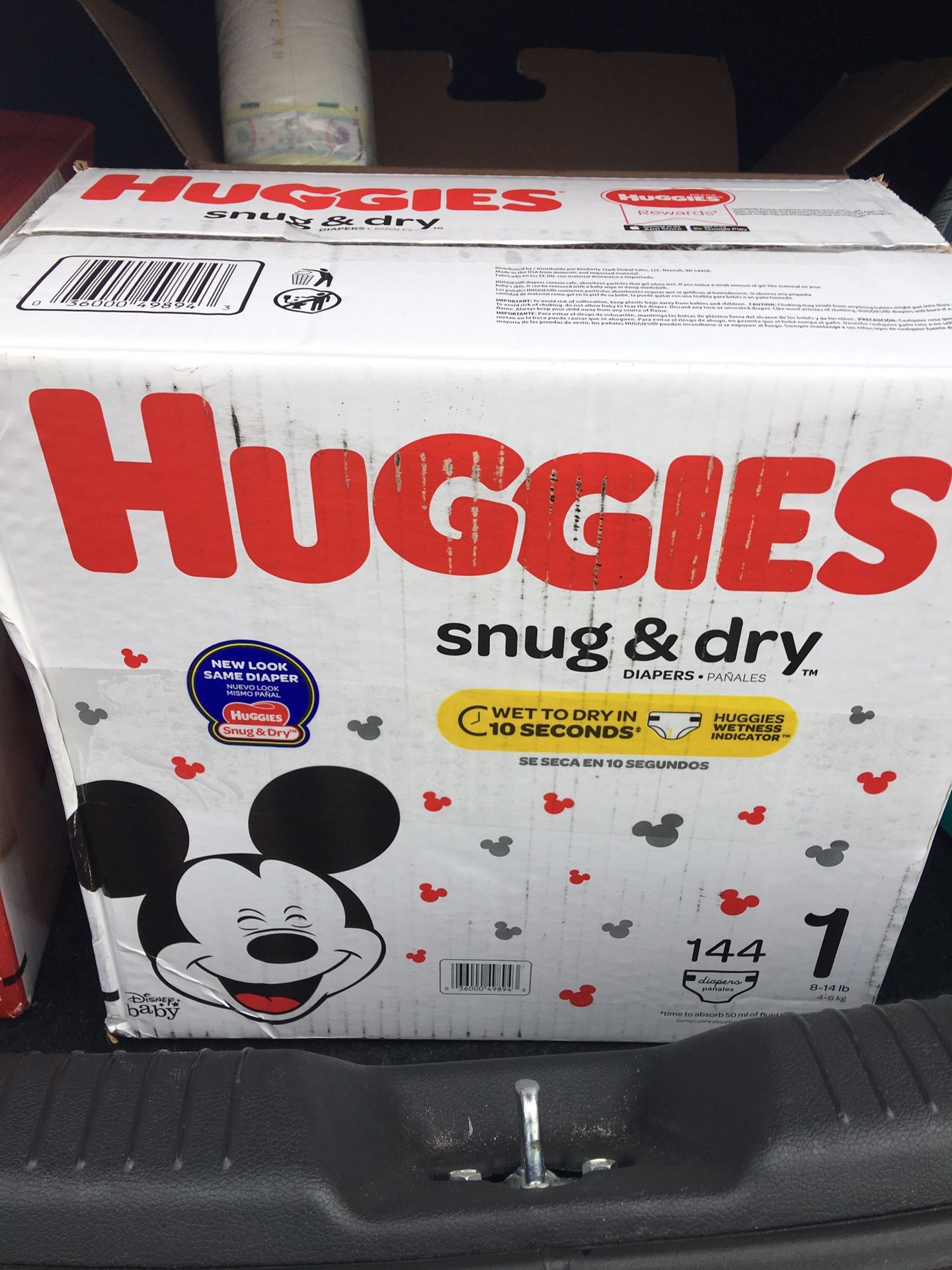Huggies size 1 box of 144 and 2 packages of size 1 diapers 44 in each - all for $35