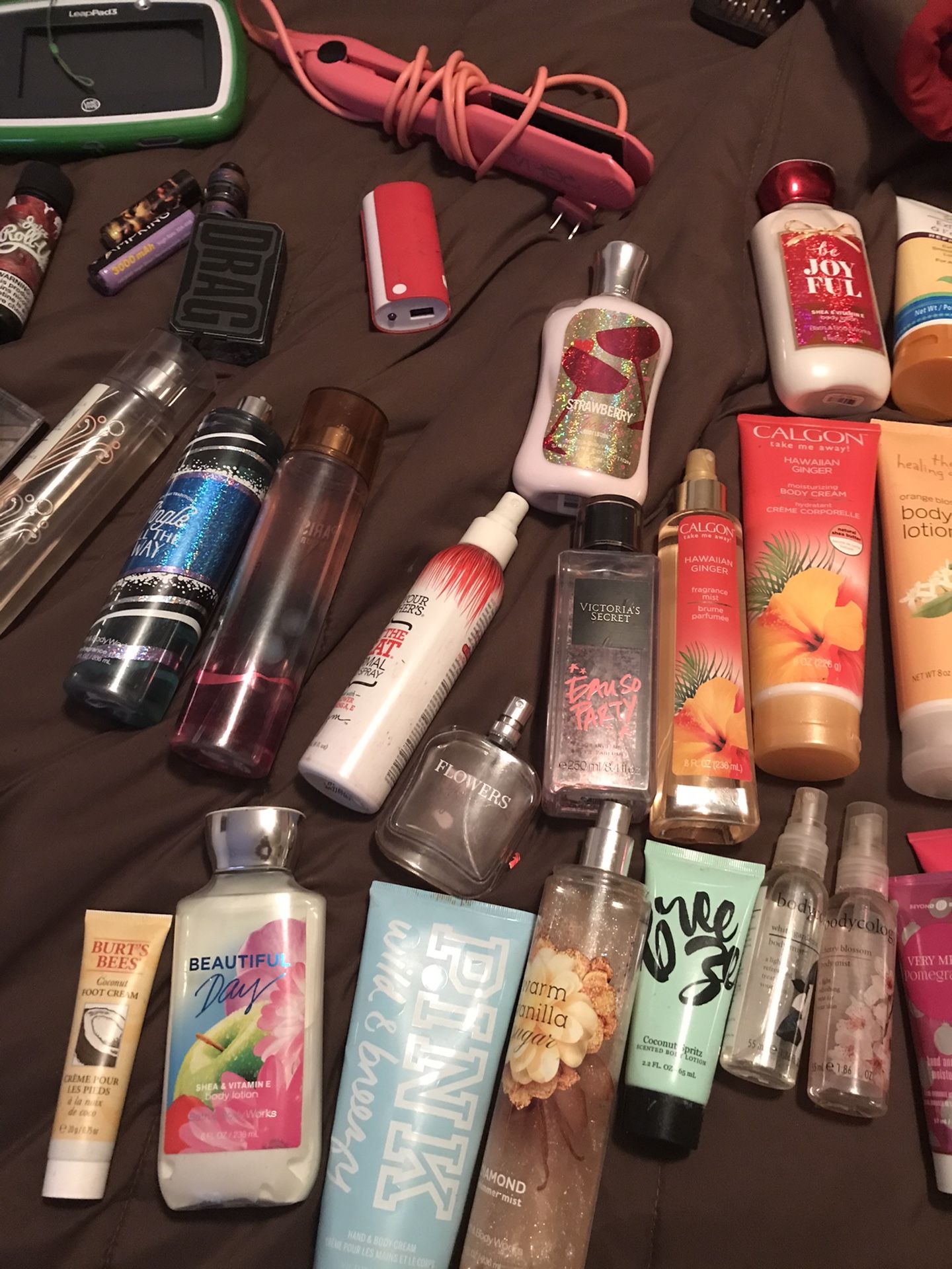 Pink and bbw spray and lotions