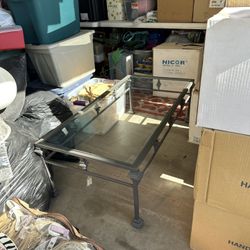 metal & Glass Coffee Table Indoors Or  Outdoors 