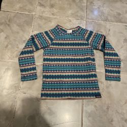 Patagonia Baby Micro D Fleece Crew Diamond Stripe Pullover Top Size 5T Cozy