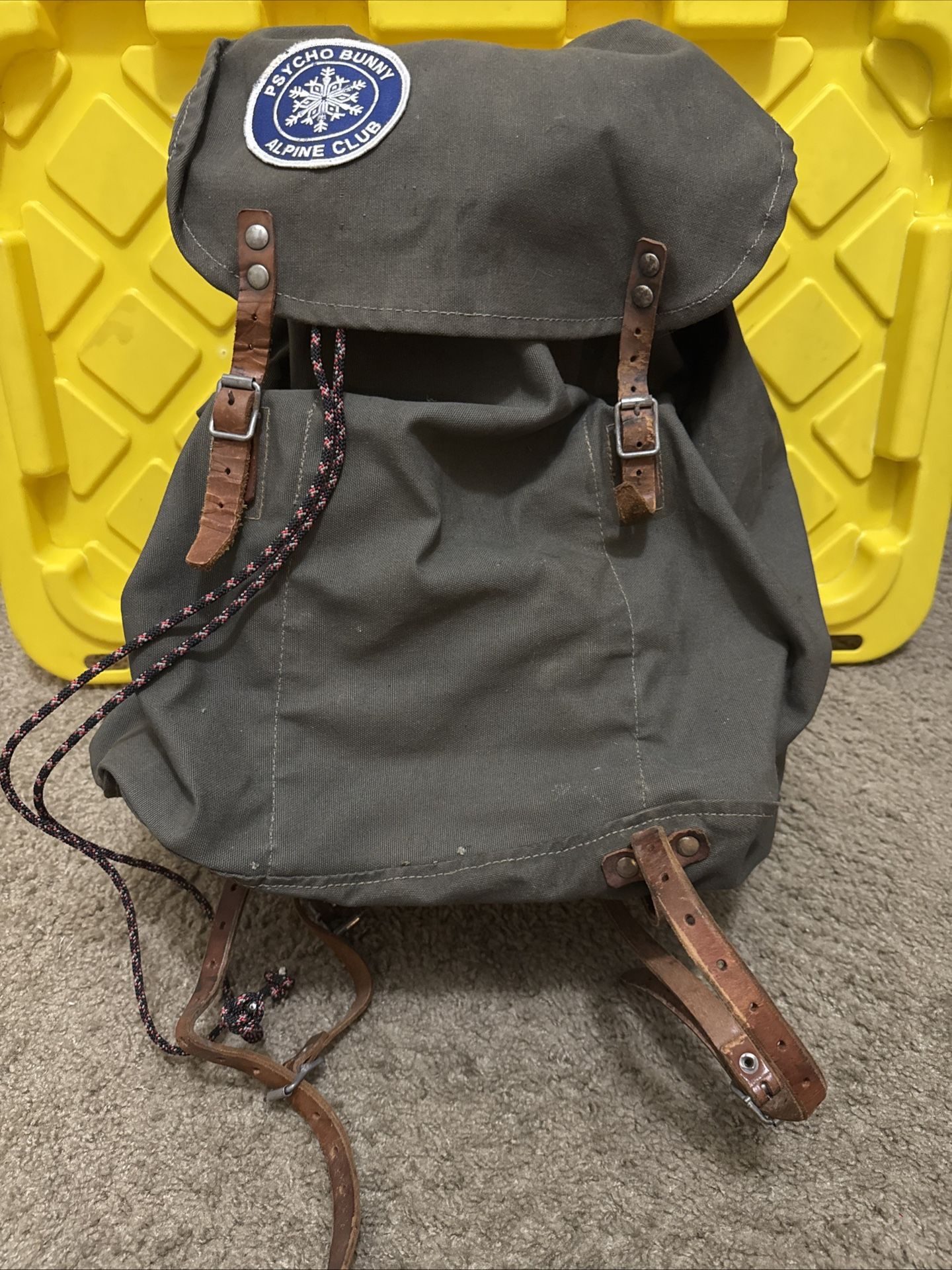 VTG WWII Swedish Army M39 Military Canvas Leather Backpack & Frame Rucksack