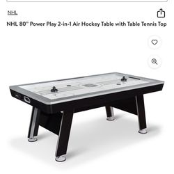 NHL 80" Power Play 2-in-1 Air Hockey Table with Table Tennis Top