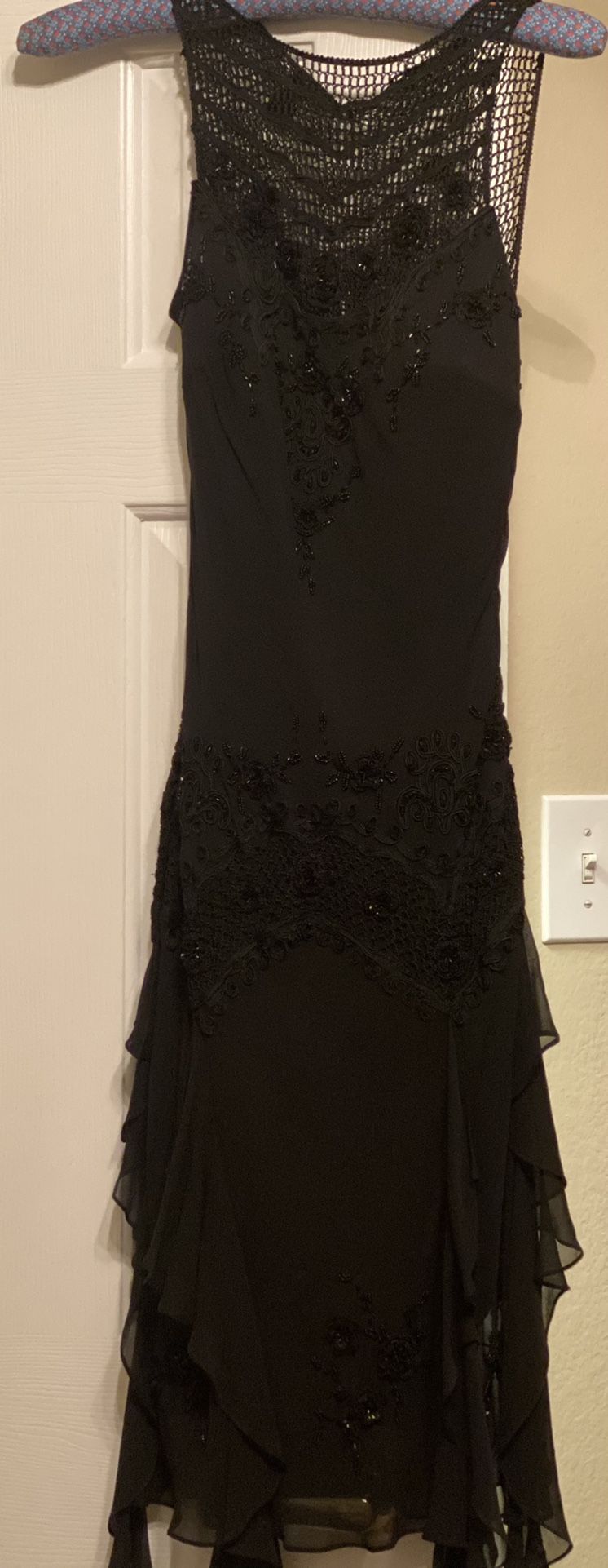 Absolutely Stunning Sue Wong Silk Mid Length Black Gown