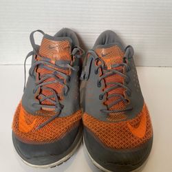 Nike Women's FS Lite Run Grey Orange Running Shoes Lace Up Size 9