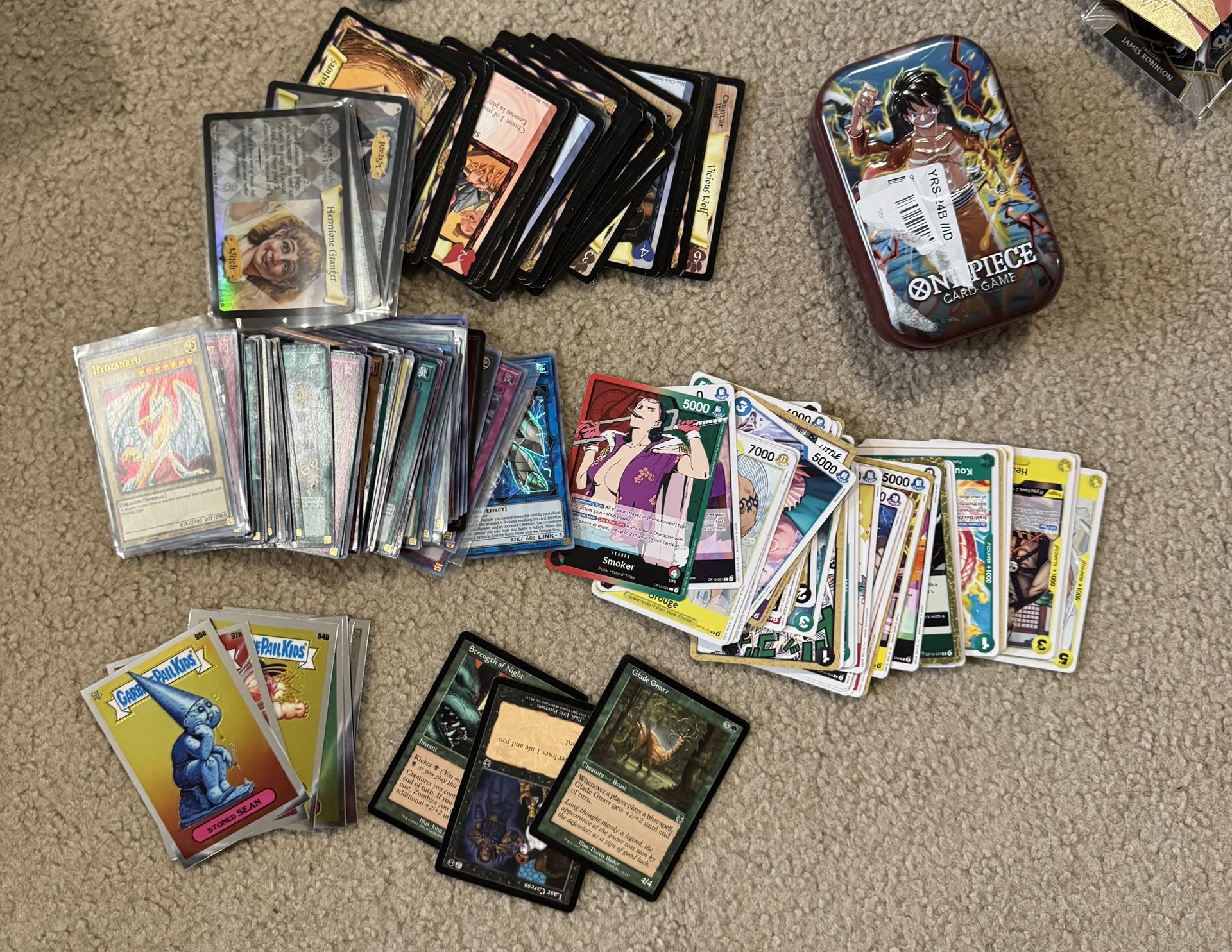 One Piece / Magic / Yu-Gi-Oh / Harry Potter / GarbagePailKids Card Lot