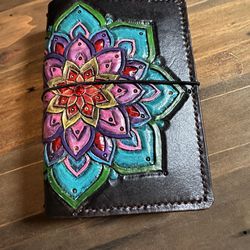 Leather Rainbow Mandala Journal Cover Travelers Notebook Wallet
