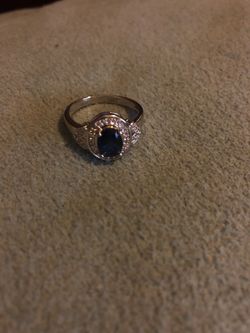 14k white gold filled sapphire ring
