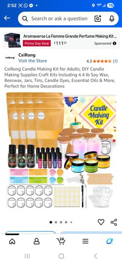 Candle Making Kit for Adults, DIY Candle Making Supplies Craft Kits Including 4.4 lb Soy Wax, Beeswax, Jars, Tins, Candle Dyes, Essential Oils & More,