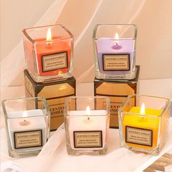 New 2026 Household Smoke-free Romantic Aromatherapy Candle Square Glass