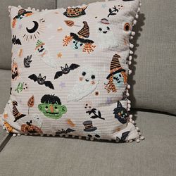 Pink Halloween Decorative Pillow