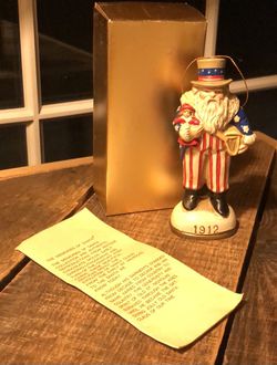 Vintage Uncle Sam Patriotic 1912 Santa Christmas ornament