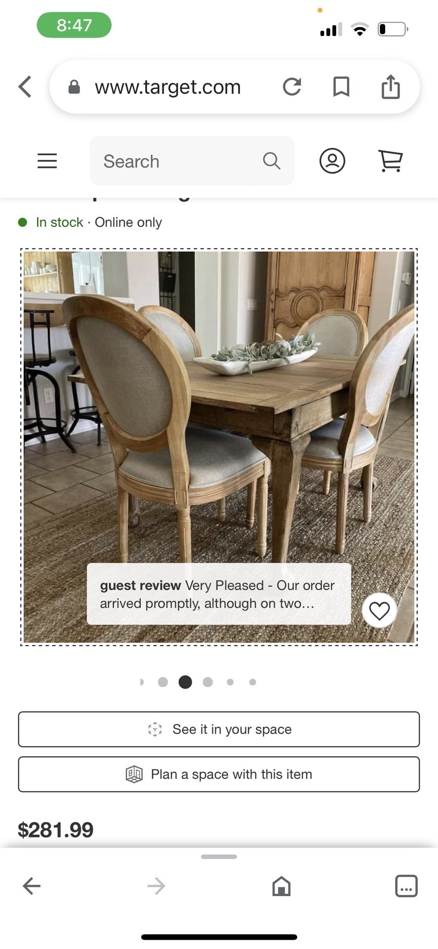 Set of Phinnaeus French Country Fabric Dining Chairs Beige