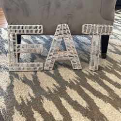EAT -3pc Letters- Wicker 