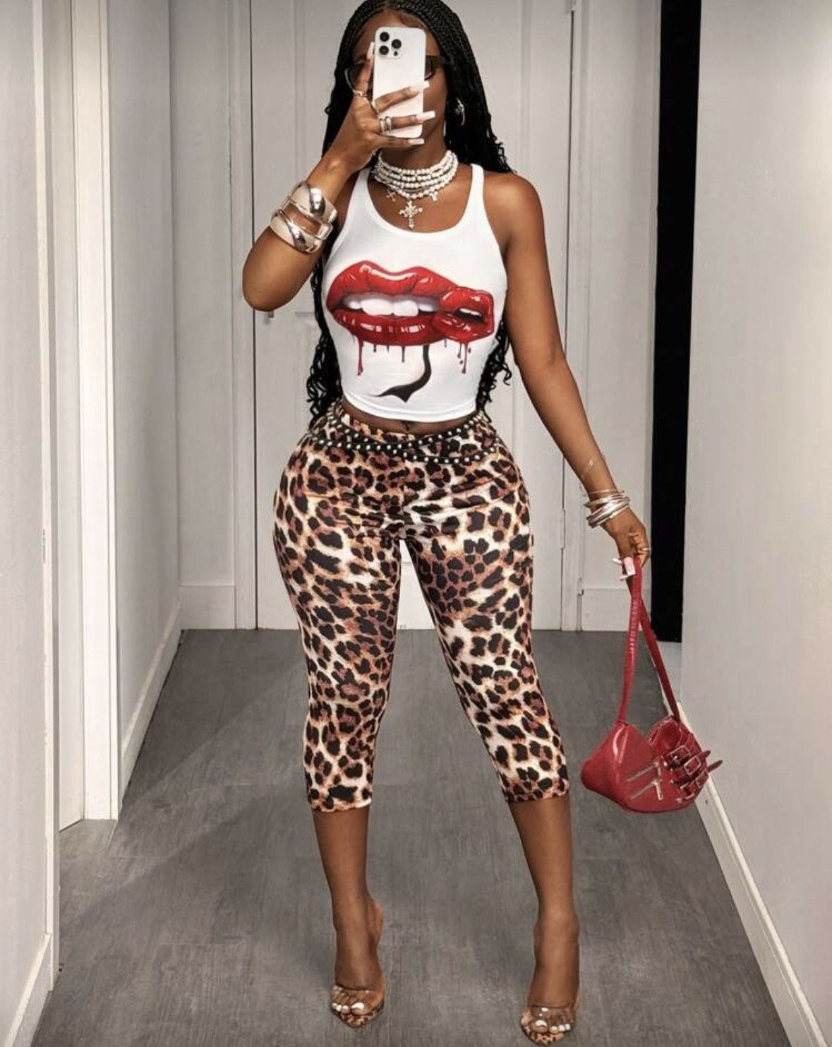 Animal Print Capri Set