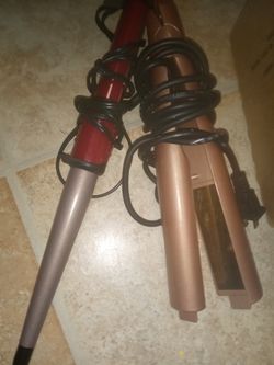Curling Wand N A Straightner And A Curling Iron