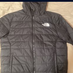 The North Face black hooded jacket