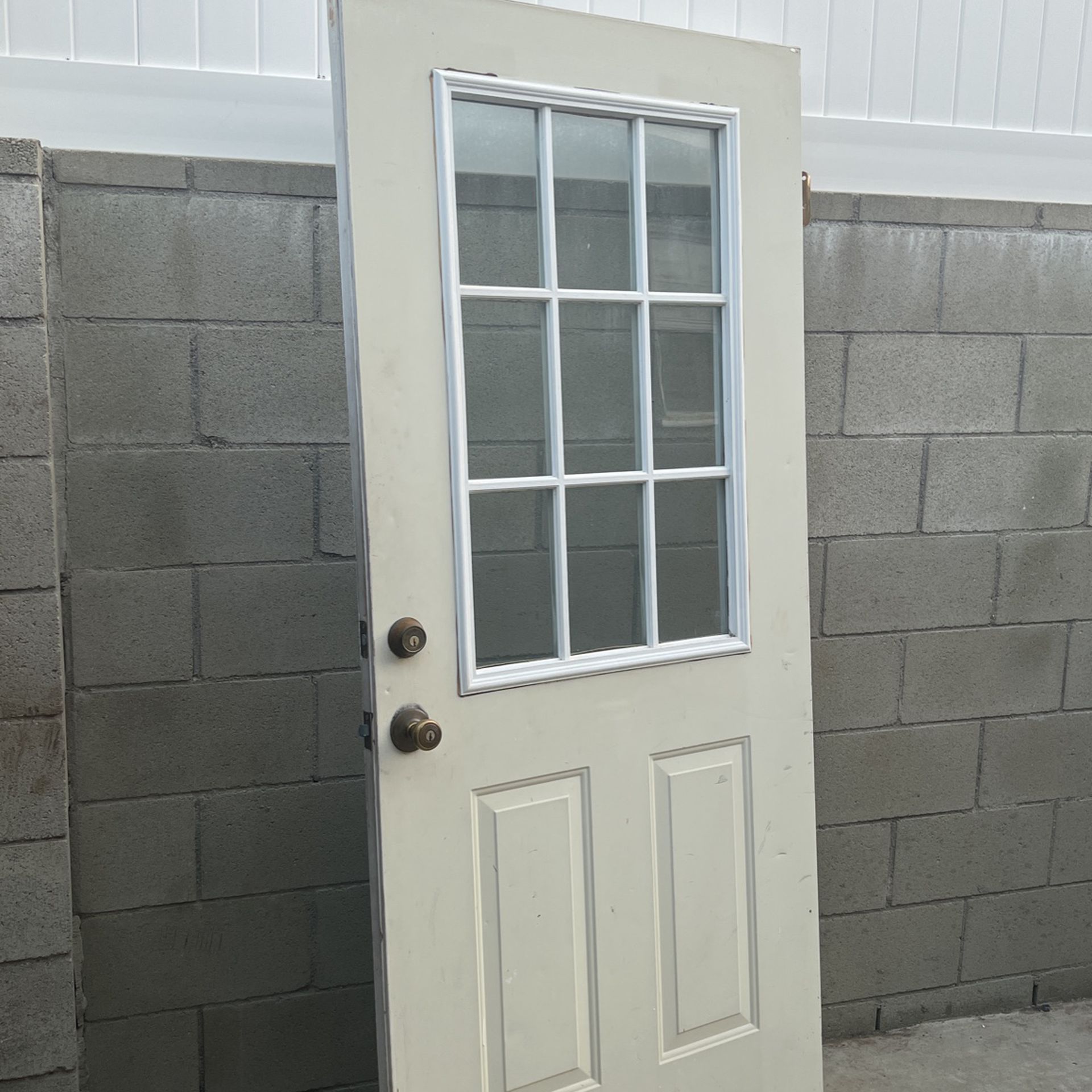 36 in. x 80 in. Premium 9-Lite Right-Hand Inswing Primed Steel  Front Exterior Door